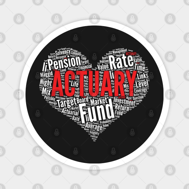 Actuary Definition Heart Shape Word Cloud Math product Magnet by theodoros20